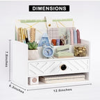 Desk Organizer with Drawer, Countertop Bill Mail Organizer and File Storage - Image 4