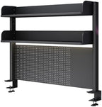 Clamp On Desk Organizer Shelf, BLACK Desk Extender Pegboard Workstation,Computer Desk Accessories for Office, Privacy Panel for Gaming Desk,23.6/31.4/39.3in Desktop Shelving (BLACK, 60cm/23.6in) by FPIGSHS