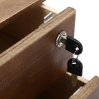 Wooden Desk Organizer with Lockable Drawers, 4-Tier Countertop Storage Cabinet File Cabinet Jewelry Organizer Home Office Supplies Organization Unit (Walnut-4 Lock) - Image 7