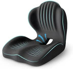 Ergonomic Waist Support and Seat Cushion, 2-in-1 Memory Foam Pad (Black) by LVGREEEN