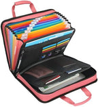 SEEKIND PU Leather Accordion File Organizer with Handle & Strap，12 Pockets Expanding File Folder with Zipper & Labels，Portable Document Organizer File for Letter A4 Files by SEEKIND%2C+Professional+Office+Products+Supplier.