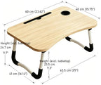 23.6" Lap Desk with Storage Drawer, Holders for Cup and Tablet - Image 3