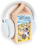Milk Carton Headphone Stand - Universal Headset Holder - Cute Headphone Stand Hanger - Kawaii Desk Accessories - Pink Gaming Setup - Sturdy Desk Headset Mount (Oat Milk) by BeamTeam3D