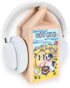 Milk Carton Headphone Stand - Universal Headset Holder - Cute Headphone Stand Hanger - Kawaii Desk Accessories - Pink Gaming Setup - Sturdy Desk Headset Mount (Oat Milk) by BeamTeam3D