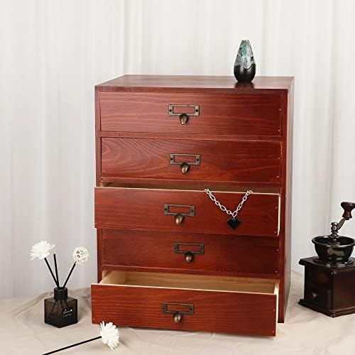 GoooodGIFT Wooden Drawers Large Wooden Box with Drawer, Brown - Image 4