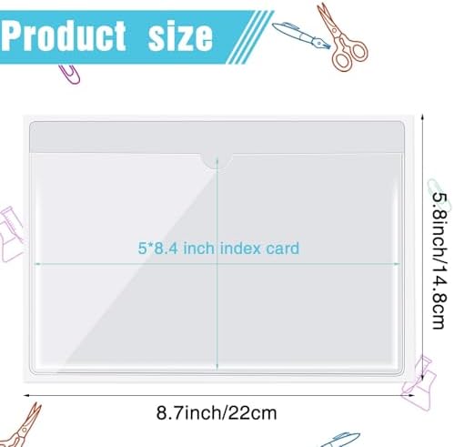 Outus 200 Pack 5 x 8.4 Inch Self Adhesive Label Pockets Bin Labels - Image 2