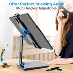 iPad Stand, Tablet Stand 360° Swivel, Aluminum Desk Holder 4.7-17", Black - Image 4