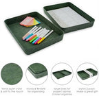Welaxy 2pc Office desk drawer organizer tray letter-size file Forest Green - Image 6
