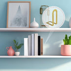 Chunful 10 Pcs Gold Metal BookEnds Shelves, 5.5 x 3.75 x 2.25 in - Image 6
