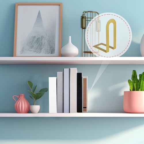 Chunful 24 Pcs Gold Metal BookEnds Shelves, 5.5 x 3.75 x 2.25 in - Image 6