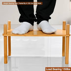 4‑Tier Bamboo Coffee Bar Organizer, Countertop Display Stand Shelf,Natural - Image 6