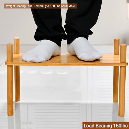 4‑Tier Bamboo Coffee Bar Organizer, Countertop Display Stand Shelf,Natural - Image 6