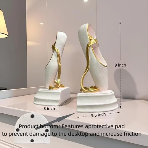Ballet Shoes Book Ends Decorative Bookends for Shelves, Elegant Ballet Bookends for Bookshelf Decor, Decorative Book Stoppers for Home Office Display - Image 3