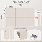 MaxGear Extra Large Bulletin Board 72" x 48", Light Tan Felt Wall Tiles - Image 2