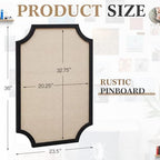 Wonderjune Linen Display Pinboard, Scalloped, 24" X 36", Black - Image 2