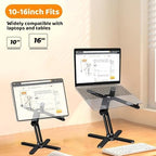 MOALLIA N86 360 Rotating Laptop Stand for Desk with Locking Knobs, Black - Image 6