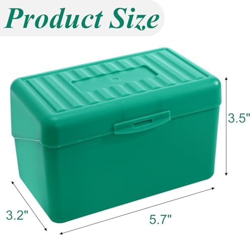 12 Pack 3x5 Index Card Boxes, Plastic Card Holders, Business Cards Organizers, Recipe Box, Notecard Organizer, Flash Cards Holder Box for Study Office Kitchen, 6 Bright Colors - Image 2