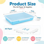gisgfim 12 Pack Flat Storage Paper Tray with Clear Latching Lids, Pastel - Image 2