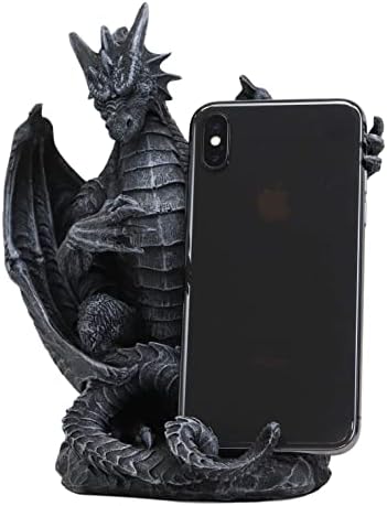 Ebros Gothic Standing Guardian Dragon with Outstretched Arm Cell Phone Holder Figurine Desktop Hand Cellular Device Organizer Statue Dungeons and Dragons Medieval Renaissance Sculpture by EbrosGift