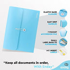 Accordion File Organizer, 7 Pocket Expanding File and Cover Folder with Labels, Plastic Portable Desktop Letter A4 Paper, in Red, Green, Pink, Blue, Purple, Multicolor, (6 Pc) – By Enday - Image 4