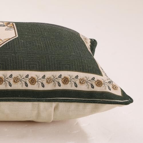 ISAENNE Vintage Linen Square Throw Pillow Cover,Set of 2,18"x18"-Murad E - Image 5