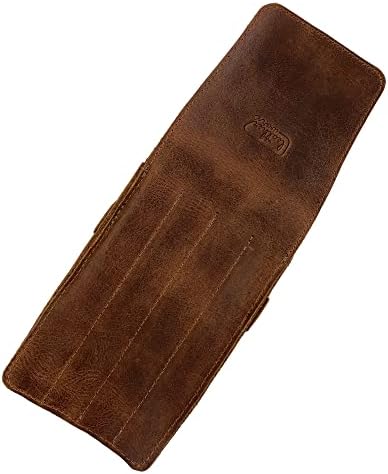 Pen Holder, Pencil Case, Minimalist Style Holder, Classic Storage, Full Grain Leather, Handmade, Bourbon Brown - Image 5