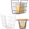 PRETYZOOM 2 Pack Under Shelf Wire Basket, Under Cabinet Hanging Metal Storage Basket, Space-Saving Organizer Solution for Kitchen, Bathroom, Bookshelf, Office, Desk (10x6.5x8 inch) by PRETYZOOM