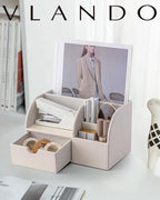 VLANDO PU Leather Desk Organizer with Drawer,6 Compartments - Image 2