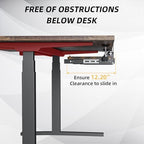 ETHU Under Desk Keyboard Tray with Metal Slide Rail, 26.8x11.8", Walnut - Image 6