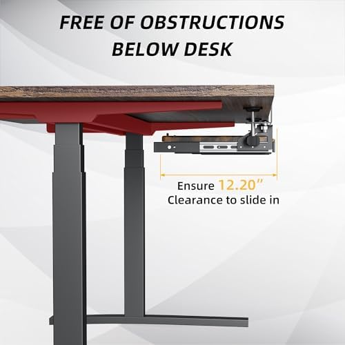 ETHU Under Desk Keyboard Tray with Metal Slide Rail, 26.8x11.8", Walnut - Image 6