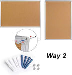 2-Pack Cork Board Bulletin Board 20 x 30 Inches, Silver Aluminium Framed Corkboard, Office Board for Wall Cork, Large Wall Mounted Notice Pin Board with 32 Pins - Image 7