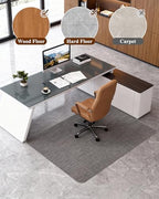 Soimeat Office Chair Mat for Hardwood Floor, 44.9" x 53.1" Non-Slip Desk Computer Chair Mat, PVC Floor Mat for Rolling Chair, Heavy Duty Wood/Tile Floor Protector Desk Rug for Home, Dark Grey - Image 5