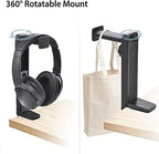 SCUUBE Headset Stand Headphone Stand 360 Degree Rotating Headphone Stand 2 in 1, Above&Under Desk Gaming Headset Holder Mount Hook Headset Stand Headset Holder Headphones Holder - Image 7