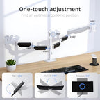 suptek Triple Monitor Mount for Most 17 to 32 inch Screens,Gas Springs Adjustment Triple Monitor Desk Mount Stand with Clamp & Grommet Kit,White(MDX003W) - Image 3