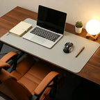 Large Desk Mat 20" x 40", PU Leather Desk Pad Protector, Non-Slip Large Mouse Pad for Desk, Waterproof Computer Desk Mat, Office Desk Pad for Keyboard Mouse, Desk Writing Mat (Light Gray) by ZGLCQSGY