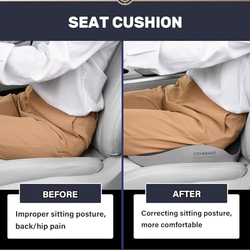 Coverado Car Seat Cushion with Memory Foam, Ergonomic Driving Seat Cushion for Sciatica, Tailbone, Back Pain Relief, Premium Non-Slip Washable Cushion for Car, Driver, Office, Wheelchair - Image 5