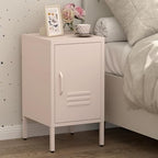IRONFFICE Metal Cabinet,Locker Nightstand with Shelf,Metal Storage Locker,Steel Bedside Storage Cabinets for Living Room Bedroom,Pink - Image 6