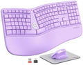 MEETION Ergonomic Keyboard Mouse Combo, Split Design Vertical Mouse, Purple by MEETION