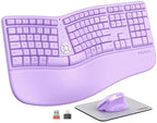 MEETION Ergonomic Keyboard Mouse Combo, Split Design Vertical Mouse, Purple by MEETION