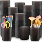 Sherr 50 Pack Black Pen Holders for Desk Pen Cups Bulk Pencil Organizer Makeup Brush Holder Matte Pencil Cups Ins Style for Office Home Back to School Supplies, 2.76 x 3.94 Inches by Sherr