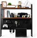 deli Desktop Shelf, Desk Hutch with Metal Pegboard, Black by delioffice