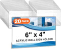EHWINE 20 Pack 6x4 Wall Mount Acrylic Sign Holder, Horizontal Wall Signs Photo Menu Flyer Display Holders, Plastic Clear Acrylic Frames for Office Home Hotel Business Store (with Adhesive Tape) by EHWINE