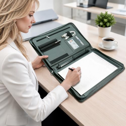 Padfolio Portfolio Binder, 3-Ring Binder with Zipper, Business Folder - Image 2