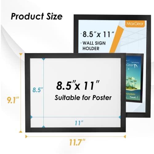 MaxGear Wall Mount Sign Holder 8.5 x 11 with Magnetic Frame, 50 Pack - Image 6