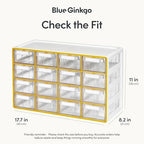 Blue Ginkgo 16-Drawer Storage Cabinet Organizer, Yellow, Made in Korea - Image 2