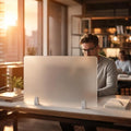 Frosted Acrylic Desk Divider, Free Standing No Drill Clamp-On Office Desk Partition Privacy Screen,Translucent Desk Cubicle Divider for Office Workspace Classroom(16" W x 12" H, 1Pc) by Unknown