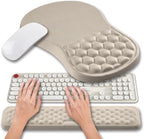 Hokafenle 2 in 1 Ergonomic Mouse Pad Wrist Support & Wrist Rest for Computer Keyboard Set, with Relieve Carpal Tunnel Pain Massage Bulge and Full Memory Gel Design (2In1 Set - Apricot) by Hokafenle