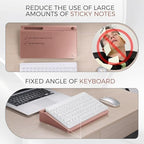 TOWON Compact Glass Desktop Whiteboard with Storage 12x7 in, Rose Gold - Image 4