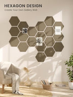 Fluxynara 12-Pack Hexagon Felt Bulletin Board Tiles, Earth Brown - Image 7