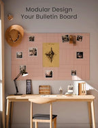 Fluxynara Felt Bulletin Board & Cork Board Alternative, Pink - Image 5